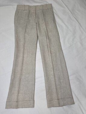 J. Crew Woman Cuffed wide-leg trouser in  linen Size 2
